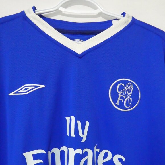 Y2K | UMBRO | 2003 - 2005 | XL- extra large | Blue and White Chelsea Home Shirt - Picture 6 of 16